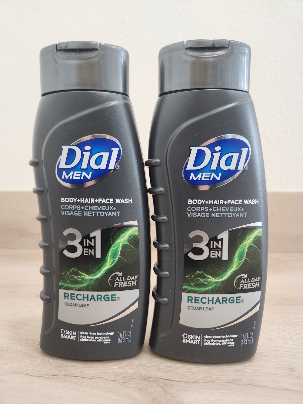 Dial Men Recharge 3-in-1 Body, Hair & Face Wash - Gray (Pack-2)